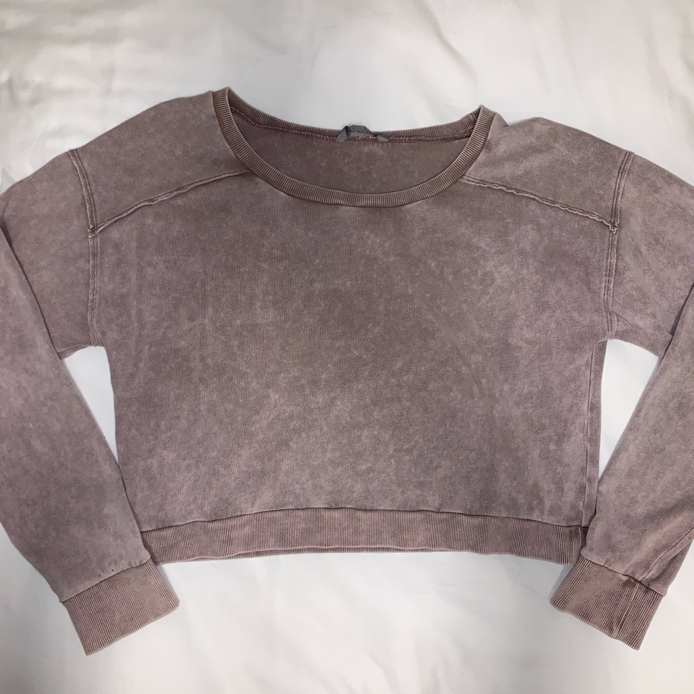 Rubbish acid wash cropped sweater